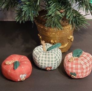 Fabric Apple Ornaments 3 Vintage